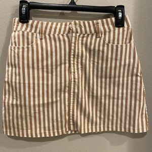 Taupe and white stripped skirt